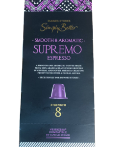 Dunnes Stores Simply Better Supremo Espresso 20 doosjes x 10 capsules